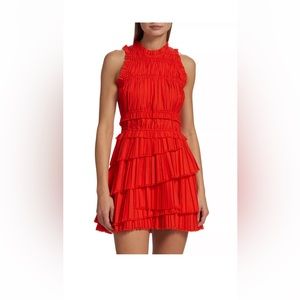 Greir Pleated Sleeveless Minidress size xs